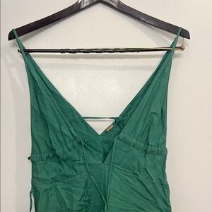 Cult Gaia Margot Plunging Linen Dress